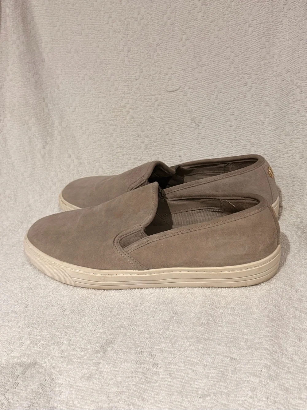 Tory Burch Taupe Suede Slip-On Espadrille Sneakers
